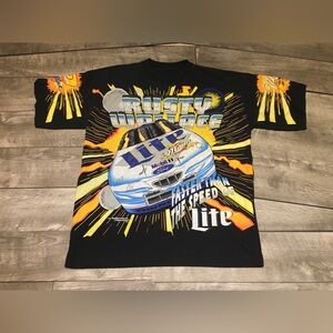 Vintage Rusty Wallace Racing NASCAR Faster Than The Speed of Lite T Shirt 90s XL